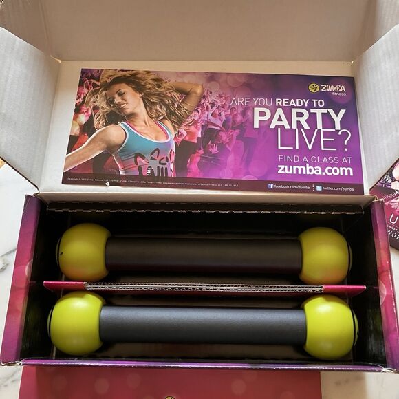 Zumba Fitness Exhilarate Body Shaping System w/ 2 Toning Sticks 5 Discs & Guide - Picture 9 of 16